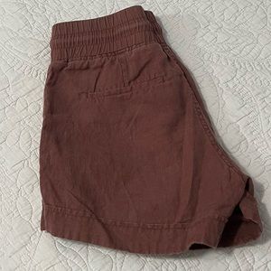 Athleta Cabo linen shorts rust mauve color size 2